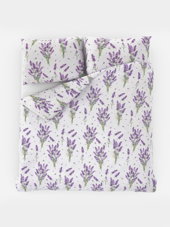 Kvalitex Francúzske bavlnené posteľné obliečky PROVENCE COLLECTION 220x200, 70x90cm LEVANDUĽA fialová Kvalitex