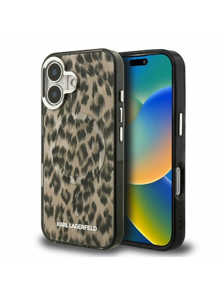 Karl Lagerfeld Karl Lagerfeld IML Leopard MagSafe Zadný Kryt pre iPhone 16 Brown