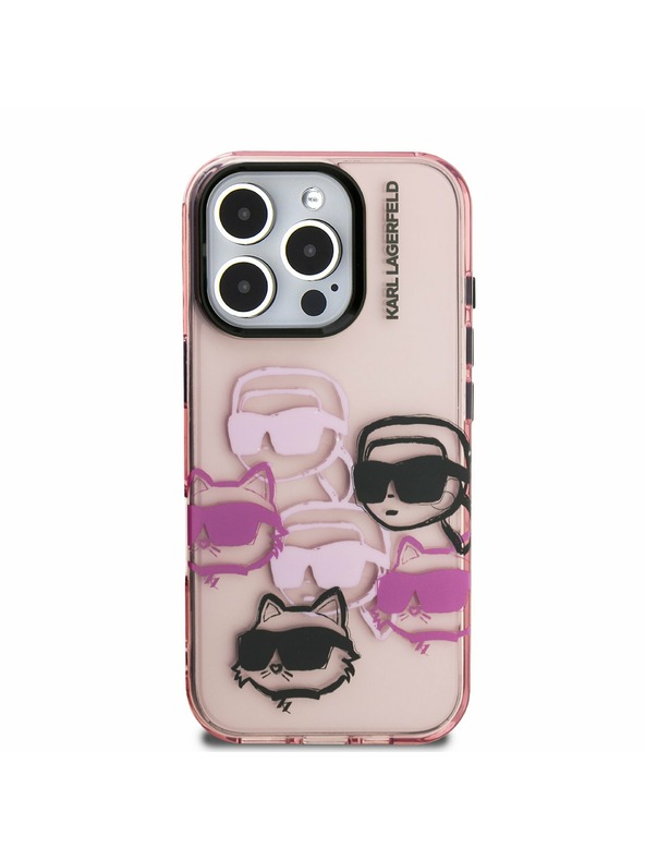 Karl Lagerfeld Karl Lagerfeld IML Multi K&CH Heads Zadný Kryt pre iPhone 16 Pro Max Pink