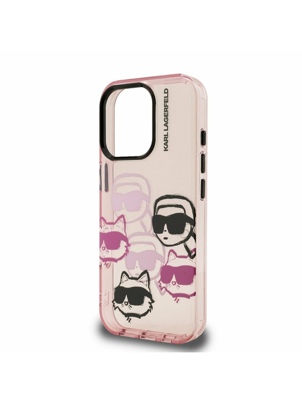 Karl Lagerfeld Karl Lagerfeld IML Multi K&CH Heads Zadný Kryt pre iPhone 16 Pro Max Pink