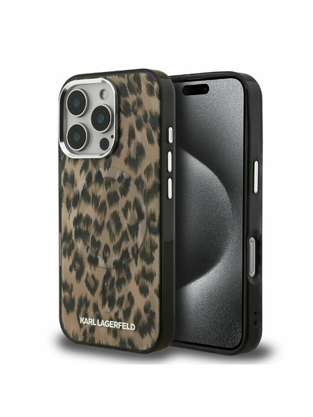 Karl Lagerfeld Karl Lagerfeld IML Leopard MagSafe Zadný Kryt pre iPhone 16 Pro Brown