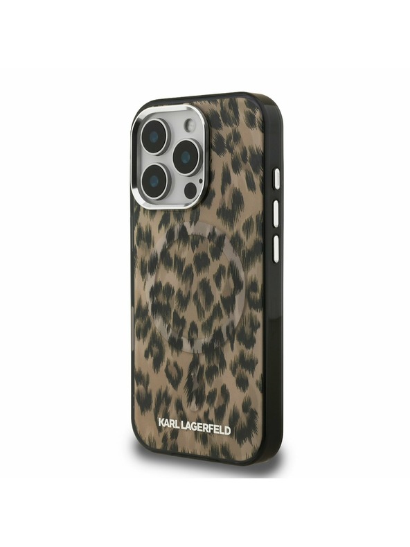 Karl Lagerfeld Karl Lagerfeld IML Leopard MagSafe Zadný Kryt pre iPhone 16 Pro Max Brown