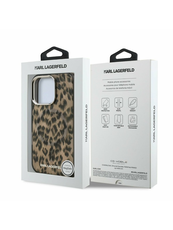 Karl Lagerfeld Karl Lagerfeld IML Leopard MagSafe Zadný Kryt pre iPhone 16 Pro Max Brown