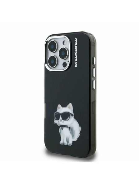 Karl Lagerfeld Karl Lagerfeld IML Aquarelle Choupette Zadný Kryt pre iPhone 16 Pro Black