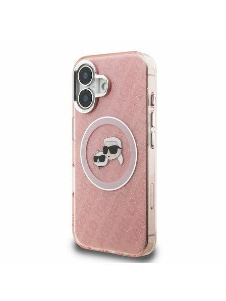 Karl Lagerfeld Karl Lagerfeld IML K&CH Heads Repeated Logo MagSafe Zadný Kryt pre iPhone 16 Pink