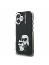 Karl Lagerfeld Karl Lagerfeld IML Aquarelle Karl and Choupette Zadný Kryt pre iPhone 16 Black