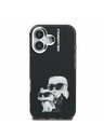 Karl Lagerfeld Karl Lagerfeld IML Aquarelle Karl and Choupette Zadný Kryt pre iPhone 16 Black