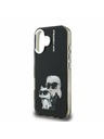 Karl Lagerfeld Karl Lagerfeld IML Aquarelle Karl and Choupette Zadný Kryt pre iPhone 16 Black
