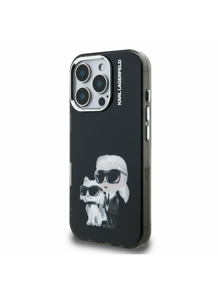 Karl Lagerfeld Karl Lagerfeld IML Aquarelle Karl and Choupette Zadný Kryt pre iPhone 16 Pro Black