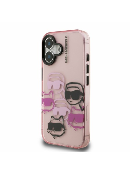 Karl Lagerfeld Karl Lagerfeld IML Multi K&CH Heads Zadný Kryt pre iPhone 16 Pink