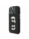 Karl Lagerfeld Karl Lagerfeld Grained PU K&CH Heads Zadný Kryt pre iPhone 15 Black