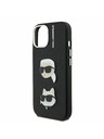 Karl Lagerfeld Karl Lagerfeld Grained PU K&CH Heads Zadný Kryt pre iPhone 15 Black