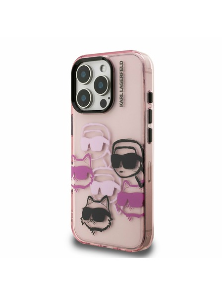 Karl Lagerfeld Karl Lagerfeld IML Multi K&CH Heads Zadný Kryt pre iPhone 16 Pro Pink