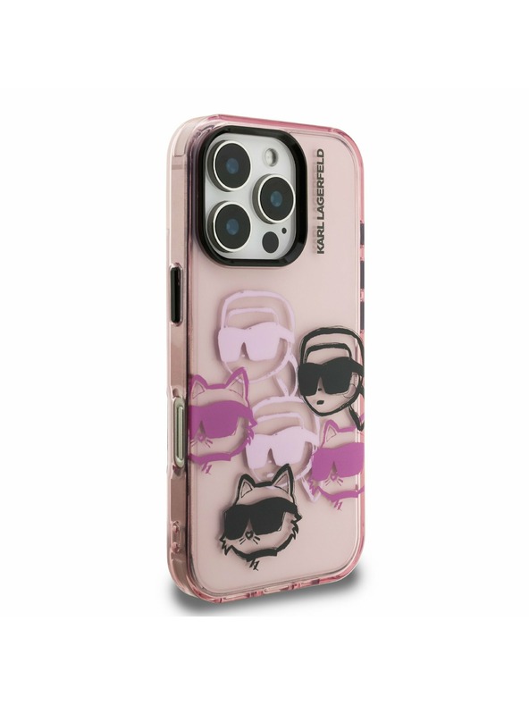 Karl Lagerfeld Karl Lagerfeld IML Multi K&CH Heads Zadný Kryt pre iPhone 16 Pro Pink