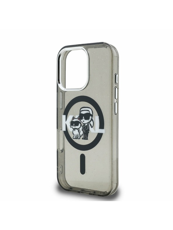 Karl Lagerfeld Karl Lagerfeld IML Trblietavý Karl and Choupette Sketch MagSafe Zadný Kryt pre iPhone 16 Pro Max Black