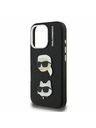 Karl Lagerfeld Karl Lagerfeld Grained PU K&CH Heads Zadný Kryt pre iPhone 16 Pro Black
