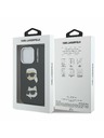 Karl Lagerfeld Karl Lagerfeld Grained PU K&CH Heads Zadný Kryt pre iPhone 16 Pro Black