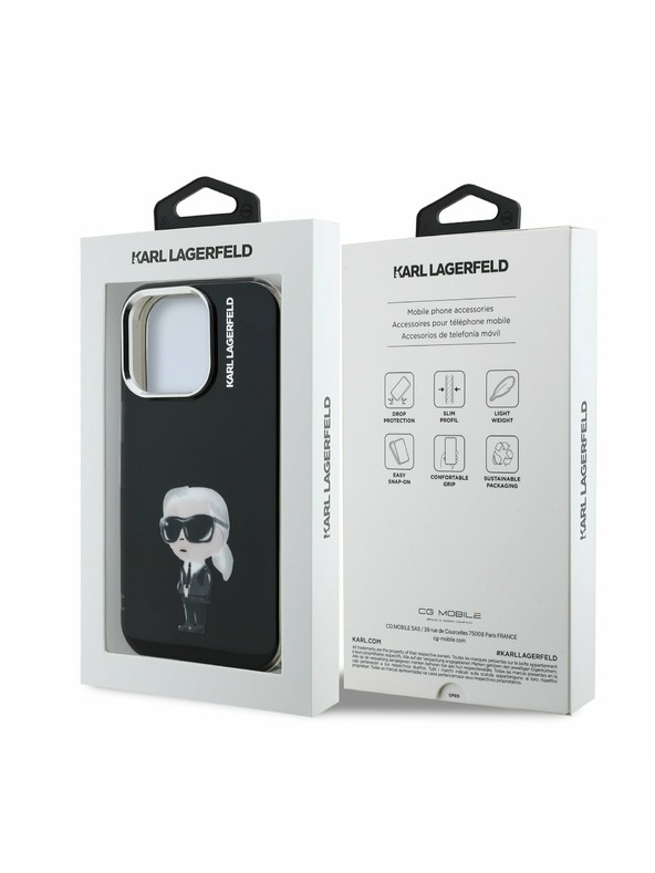Karl Lagerfeld Karl Lagerfeld IML Akvarel Karl Zadný Kryt pre iPhone 15 Pro Black