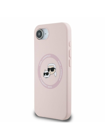 Karl Lagerfeld Karl Lagerfeld Tekutý Silikón K&CH Heads MagSafe Zadný Kryt pre iPhone 16e Pink