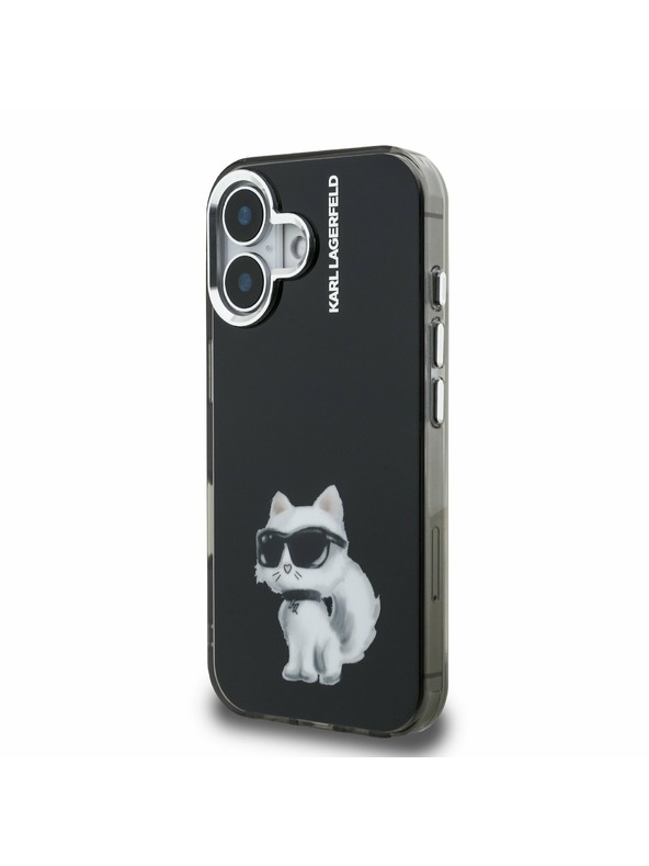 Karl Lagerfeld Karl Lagerfeld IML Akvarel Choupette Zadný Kryt pre iPhone 16 Black