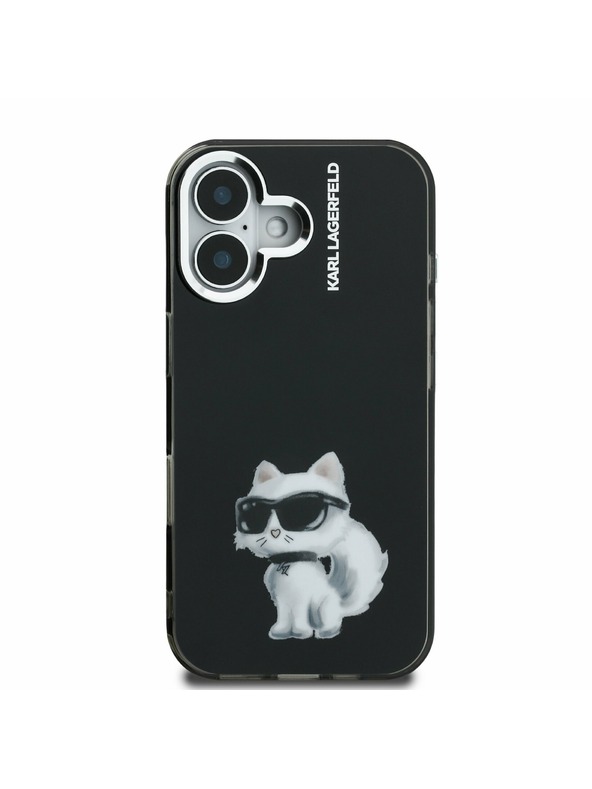 Karl Lagerfeld Karl Lagerfeld IML Akvarel Choupette Zadný Kryt pre iPhone 16 Black