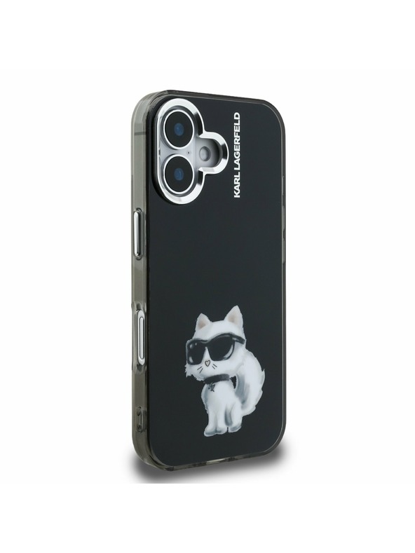 Karl Lagerfeld Karl Lagerfeld IML Akvarel Choupette Zadný Kryt pre iPhone 16 Black