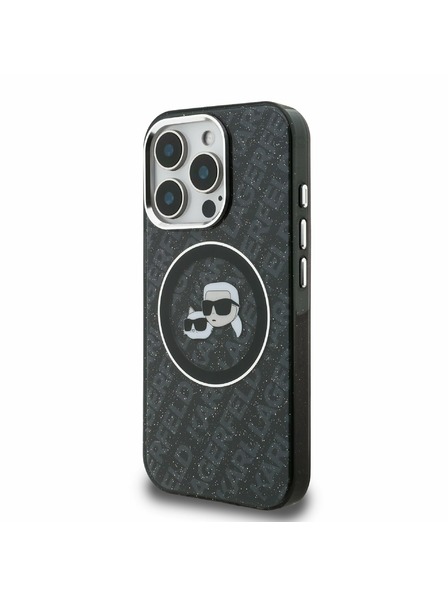 Karl Lagerfeld Karl Lagerfeld IML K&CH Heads Repeated Logo MagSafe Zadný Kryt pre iPhone 15 Pro Max Black