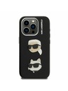 Karl Lagerfeld Karl Lagerfeld Grained PU K&CH Heads Zadný Kryt pre iPhone 15 Pro Max Black