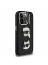 Karl Lagerfeld Karl Lagerfeld Grained PU K&CH Heads Zadný Kryt pre iPhone 15 Pro Max Black