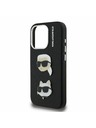 Karl Lagerfeld Karl Lagerfeld Grained PU K&CH Heads Zadný Kryt pre iPhone 15 Pro Max Black