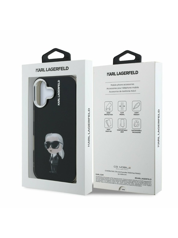 Karl Lagerfeld Karl Lagerfeld IML Akvarel Karl Zadný Kryt pre iPhone 16 Black