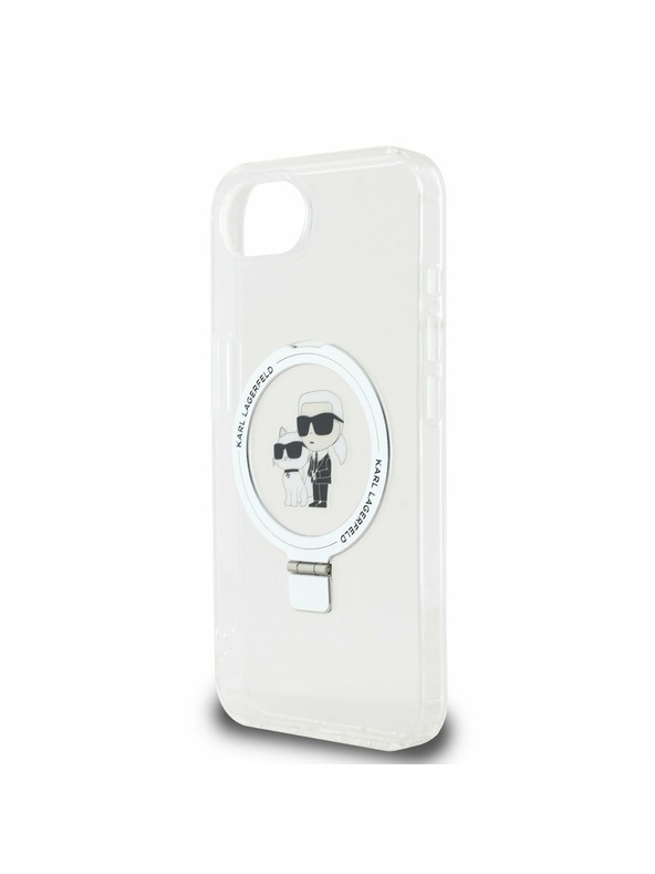 Karl Lagerfeld Karl Lagerfeld Ringstand Karl and Choupette MagSafe Zadný Kryt pre iPhone 16e White