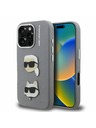 Karl Lagerfeld Karl Lagerfeld Grained PU K&CH Heads Zadný Kryt pre iPhone 16 Pro Grey