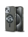 Karl Lagerfeld Karl Lagerfeld IML Glitter Karl and Choupette Sketch MagSafe Zadný Kryt pre iPhone 15 Black