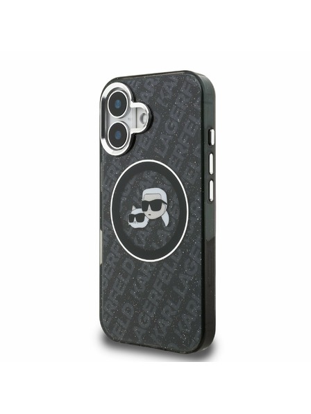 Karl Lagerfeld Karl Lagerfeld IML K&CH Heads Repeated Logo MagSafe Zadný Kryt pre iPhone 16 Black