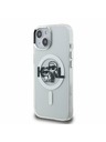 Karl Lagerfeld Karl Lagerfeld IML Trblietavý Karl a Choupette Náčrt MagSafe Zadný kryt pre iPhone 15 Priehľadný