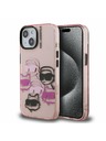 Karl Lagerfeld Karl Lagerfeld IML Multi K&CH Hlavy Zadný kryt pre iPhone 15 Ružový