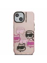 Karl Lagerfeld Karl Lagerfeld IML Multi K&CH Hlavy Zadný kryt pre iPhone 15 Ružový