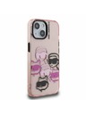 Karl Lagerfeld Karl Lagerfeld IML Multi K&CH Hlavy Zadný kryt pre iPhone 15 Ružový