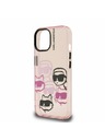 Karl Lagerfeld Karl Lagerfeld IML Multi K&CH Hlavy Zadný kryt pre iPhone 15 Ružový