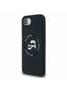Karl Lagerfeld Karl Lagerfeld Tekutý Silikónový K&CH Hlavy MagSafe Zadný kryt pre iPhone 16e Čierny
