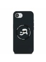 Karl Lagerfeld Karl Lagerfeld Tekutý Silikónový K&CH Hlavy MagSafe Zadný kryt pre iPhone 16e Čierny