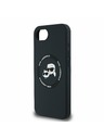 Karl Lagerfeld Karl Lagerfeld Tekutý Silikónový K&CH Hlavy MagSafe Zadný kryt pre iPhone 16e Čierny
