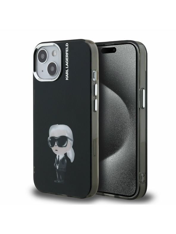 Karl Lagerfeld Karl Lagerfeld IML Akvarel Karl Zadný kryt pre iPhone 15 Čierny