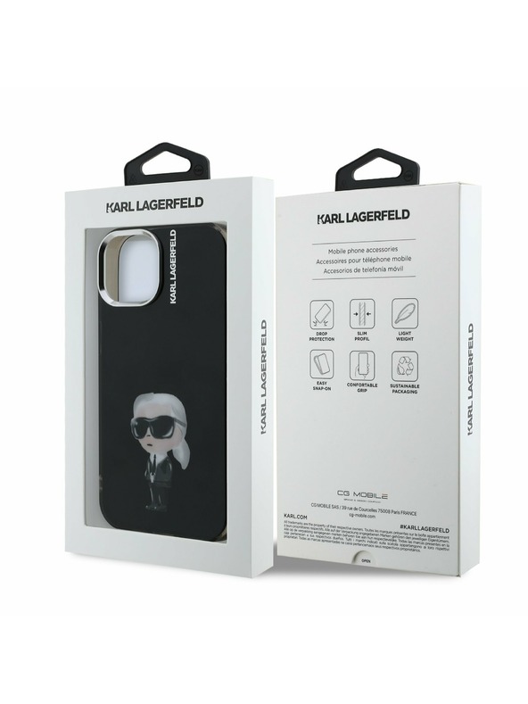Karl Lagerfeld Karl Lagerfeld IML Akvarel Karl Zadný kryt pre iPhone 15 Čierny