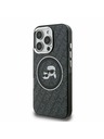 Karl Lagerfeld Karl Lagerfeld IML K&CH Hlavy Opakované Logo MagSafe Zadný kryt pre iPhone 16 Pro Čierny