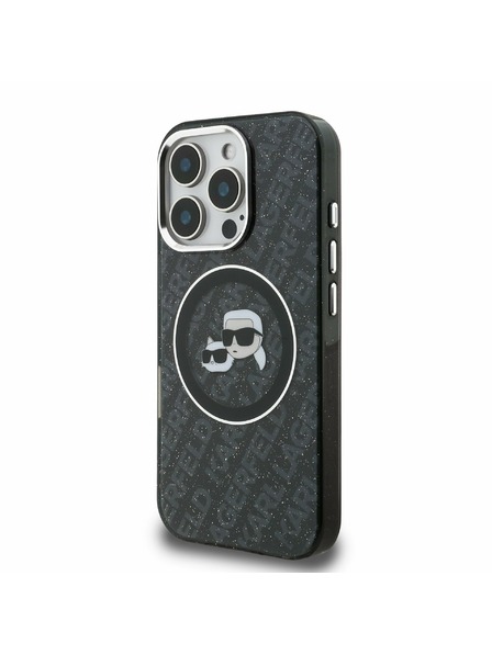 Karl Lagerfeld Karl Lagerfeld IML K&CH Hlavy Opakované Logo MagSafe Zadný kryt pre iPhone 16 Pro Čierny