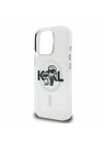 Karl Lagerfeld Karl Lagerfeld IML Trblietavý Karl a Choupette Náčrt MagSafe Zadný kryt pre iPhone 15 Pro Max Priehľadný