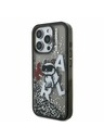 Karl Lagerfeld Karl Lagerfeld Kvapalný Trblietavý Roztrúsený Choupette Zadný kryt pre iPhone 16 Pro Max Čierny