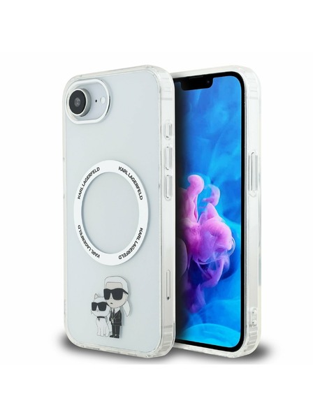 Karl Lagerfeld Karl Lagerfeld IML Karl a Choupette MagSafe Zadný kryt pre iPhone 16e Priehľadný